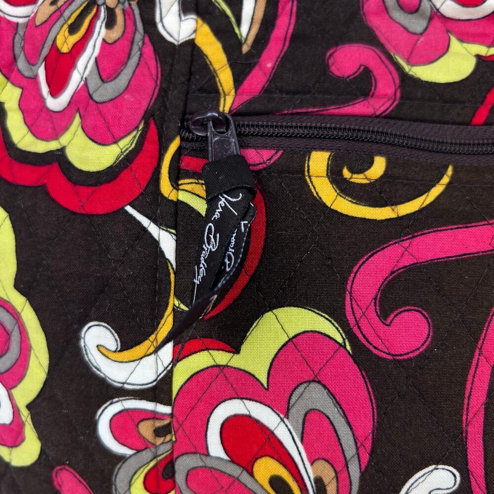 2 Piece Vera Bradley Retired Puccini Shopping Tote & Wallet Brown Yellow Red - Picture 5 of 14